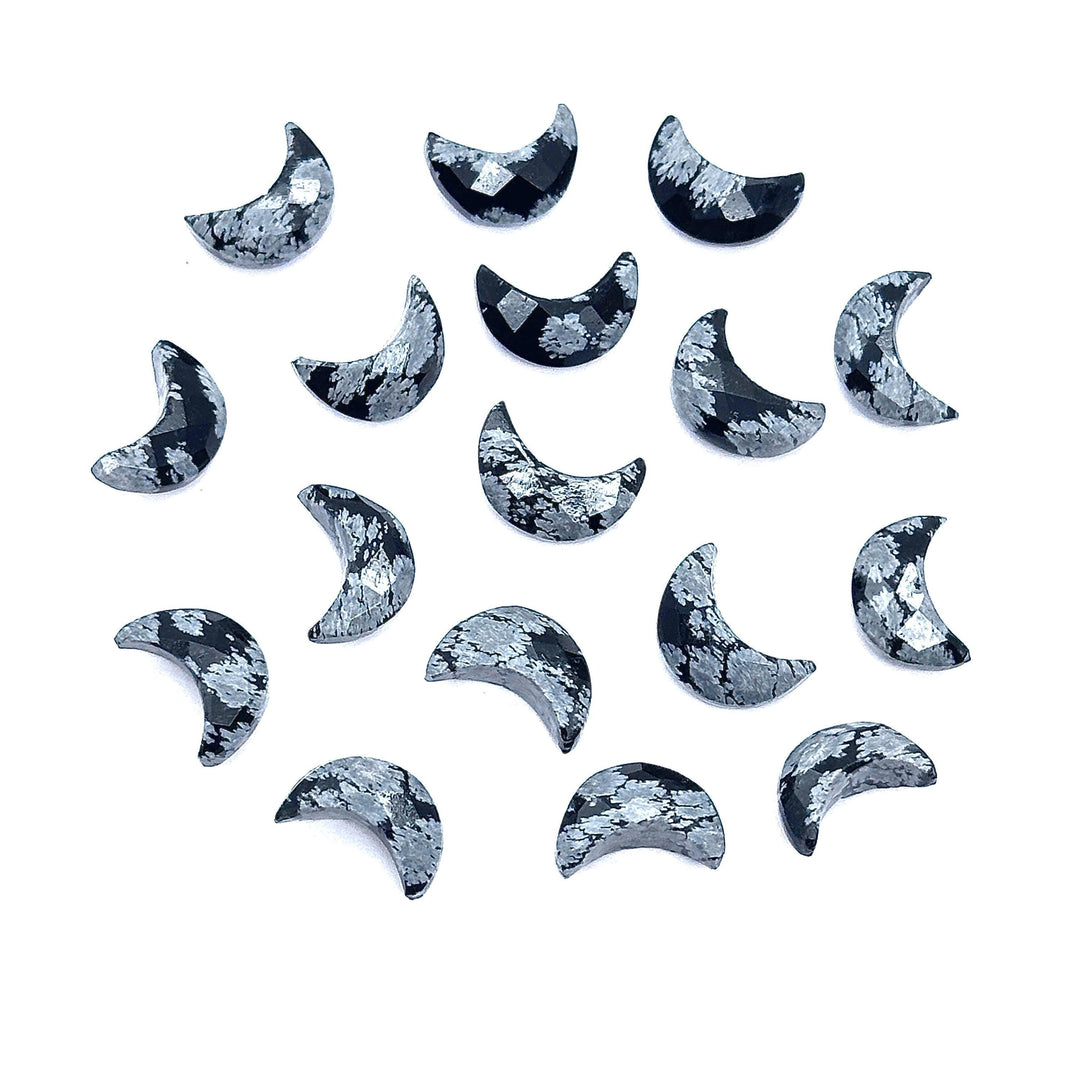 AAA Black Jasper Moon Shape Briolette's, Natural Black Jasper Faceted Moon Shape Gemstone Beads, Hand Carved Moon Beads, Moon Charms 12 MM