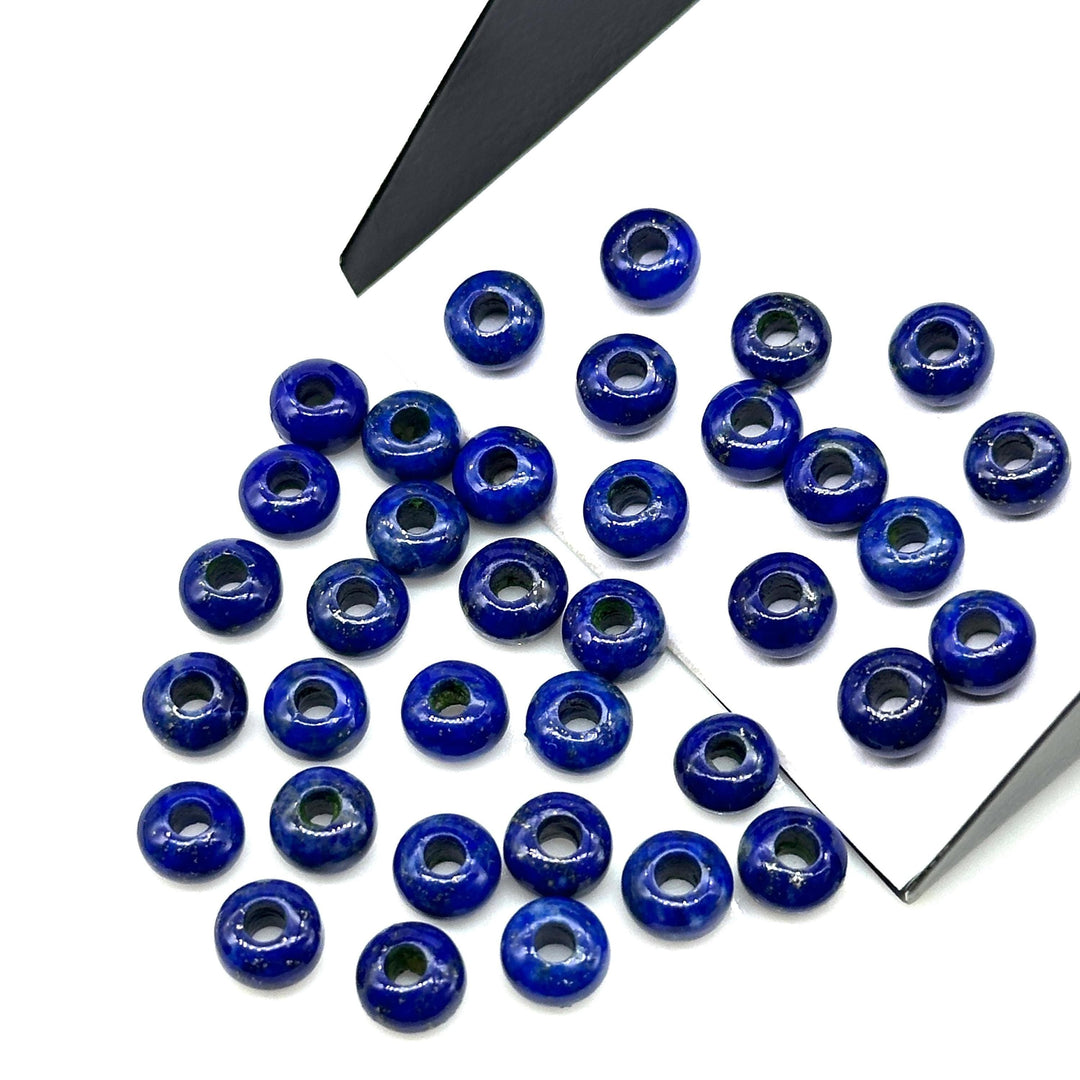 AAA Lapis Lazuli Donut Shape Beads, Natural Mini Black Onyx Donut Carving Stone, Loose Donut Shape Charm Beads, Energy Healing Stone 6MM