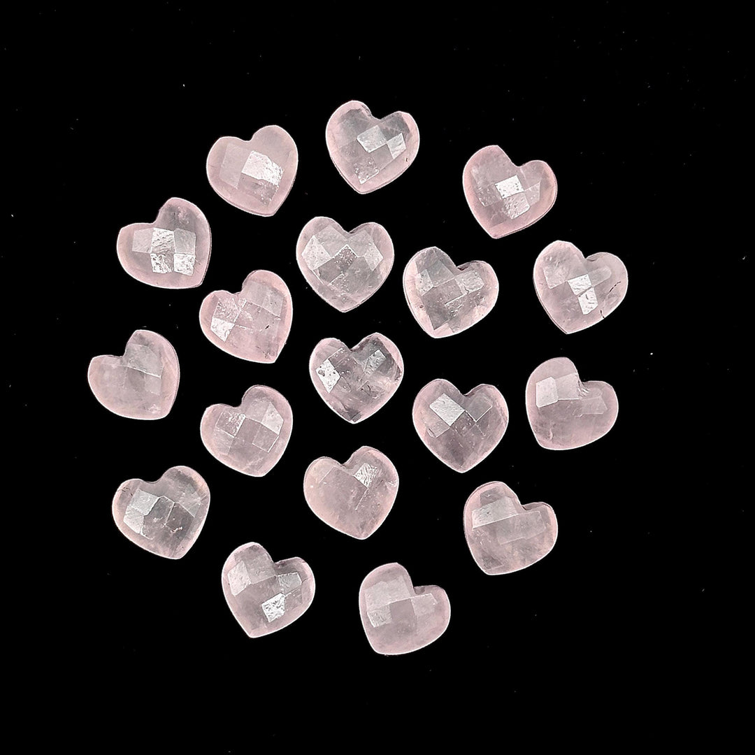 Faceted Rose Quartz Heart Beads: 8mm Gemstone Charms